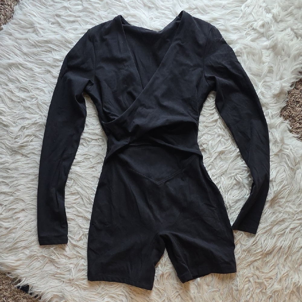 BuffBunny Black Poshknit Wrap Bodysuit